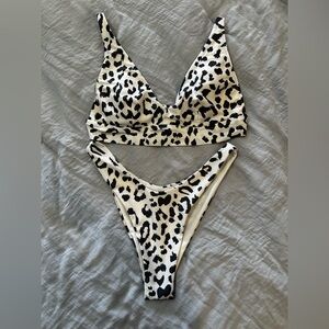 Aerie Black and White Patterned Bikini